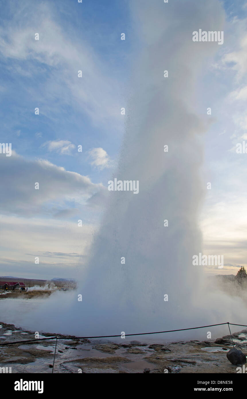 The Great Geysir erupting, Iceland Stock Photo Alamy