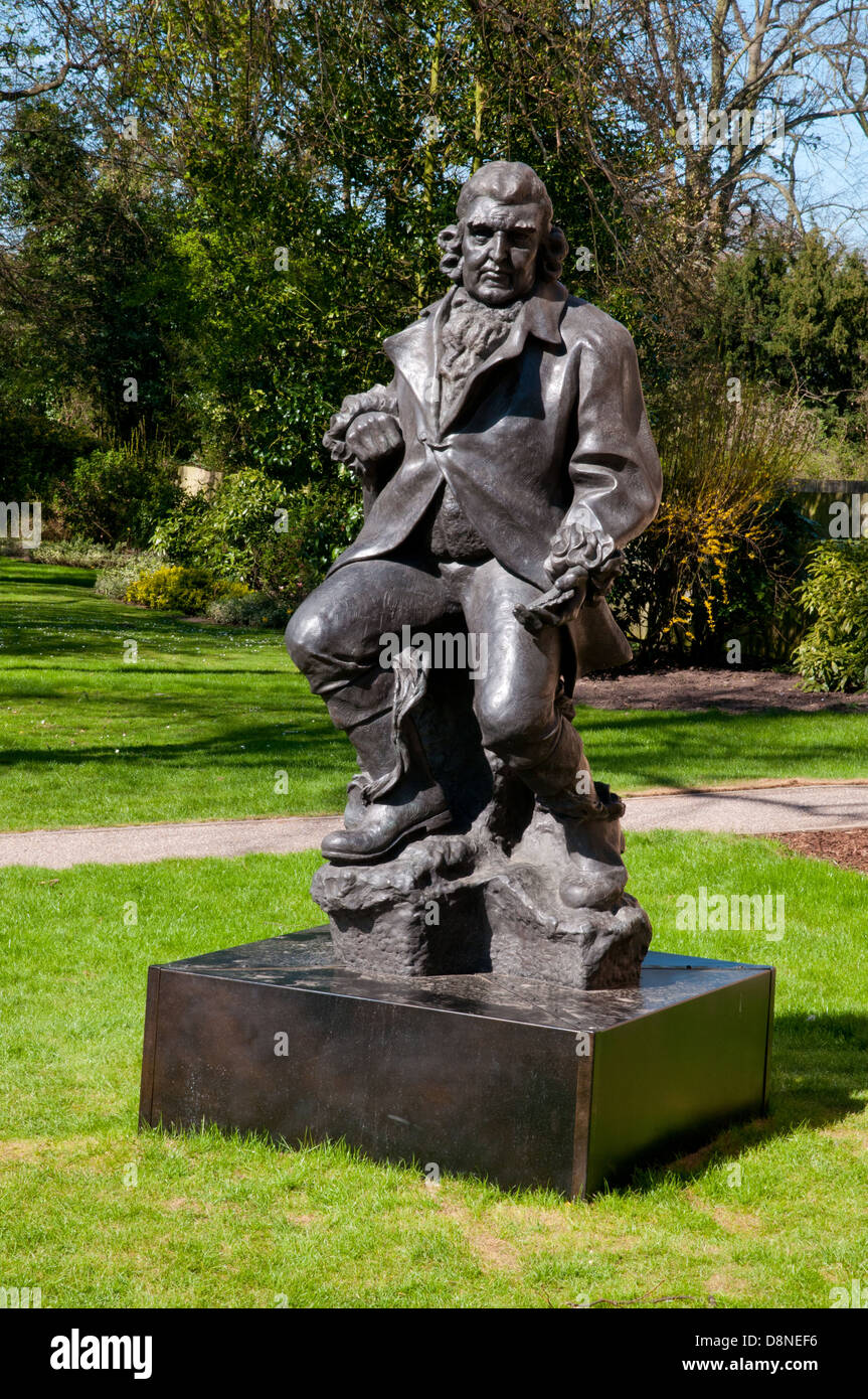 Bronze statue of Erasmus Darwin by Peter Walker in Beacon Park Gardens