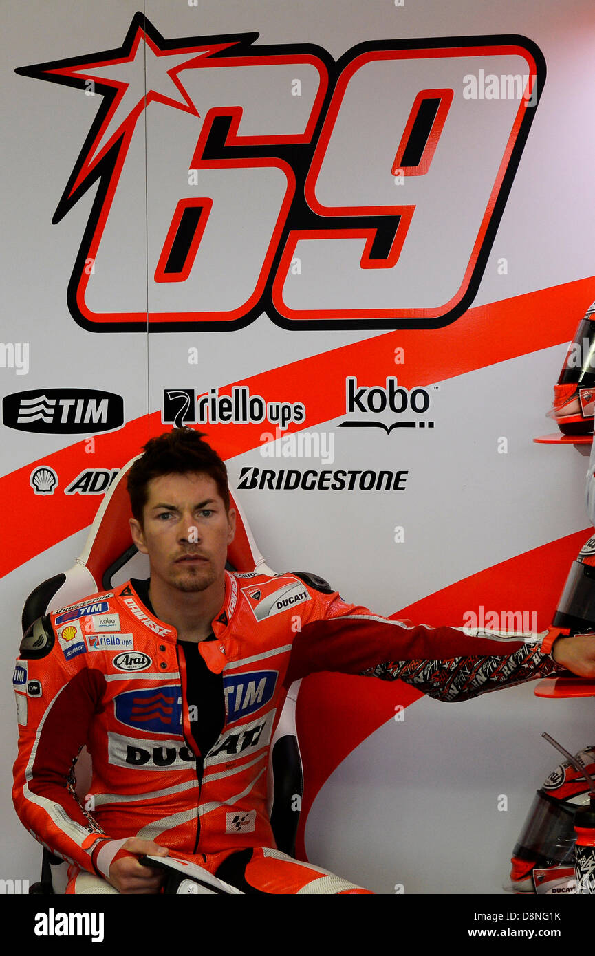 Mugello,Italy.1st June 2013. Nicky Hayden (Ducati Team) during the qualifying session of Moto GP World Championship from the Mugello racing circuit. Credit:  Gaetano Piazzolla/Alamy Live News Stock Photo