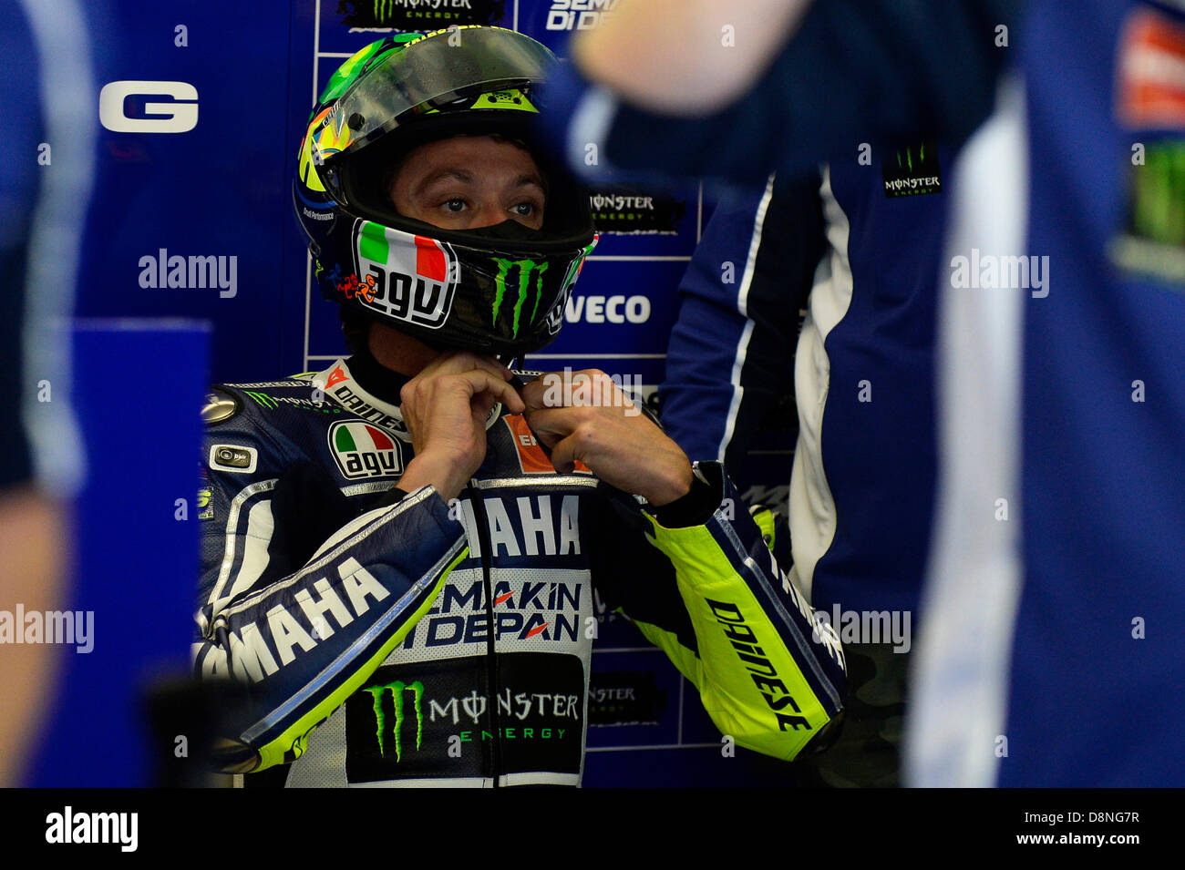 Mugello,Italy.1st June 2013. Valentino Rossi (Yamaha Factory Racing) during the qualifying session of  Moto GP World Championship from the Mugello racing circuit. Credit:  Gaetano Piazzolla/Alamy Live News Stock Photo