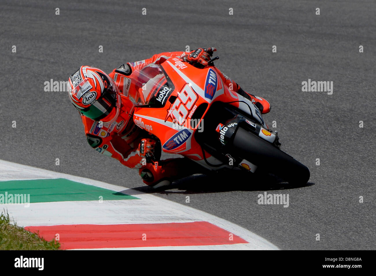 Mugello,Italy.1st June 2013. Nicky Hayden (Ducati team) during the qualifying session of  Moto GP World Championship from the Mugello racing circuit. Credit:  Gaetano Piazzolla/Alamy Live News Stock Photo