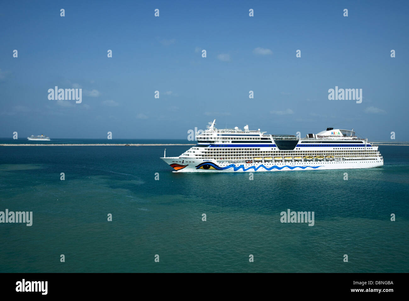 Cruise ship Aidablu leak, Port Rashid, Dubai, UAE Stock Photo