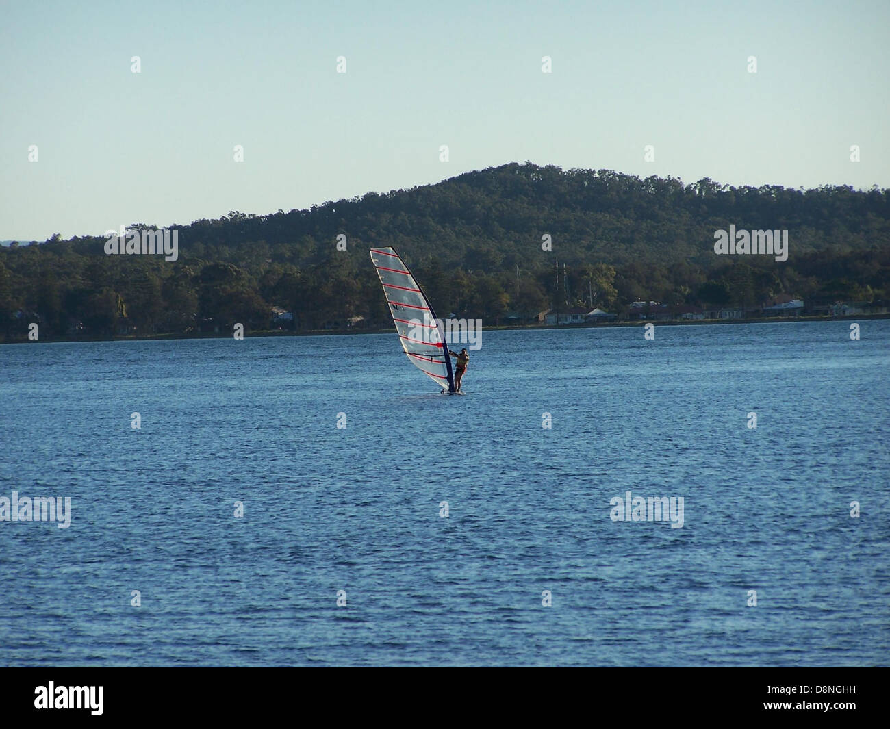 Windsurfing on the lake Stock Photo Alamy