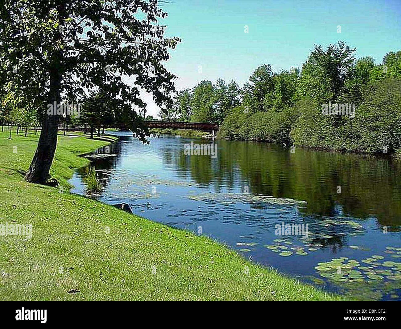 Wisconsin Medford stream river water park picnic Stock Photo - Alamy