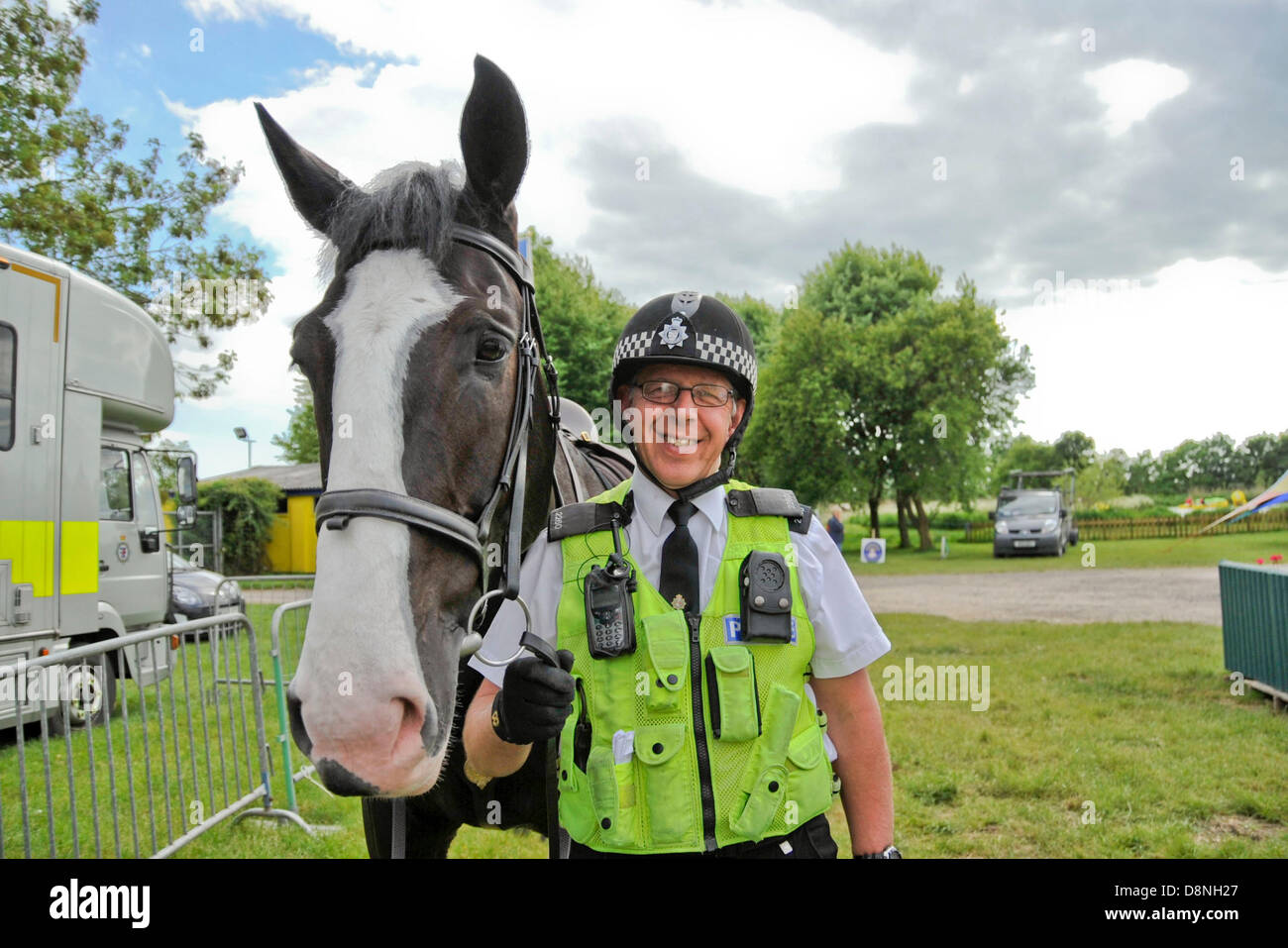 London, UK. 1st June, 2013. Members of the public meet police horse