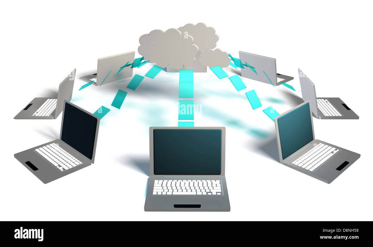 Cloud Computing Big Data Distributed Computing 3D Stock Photo