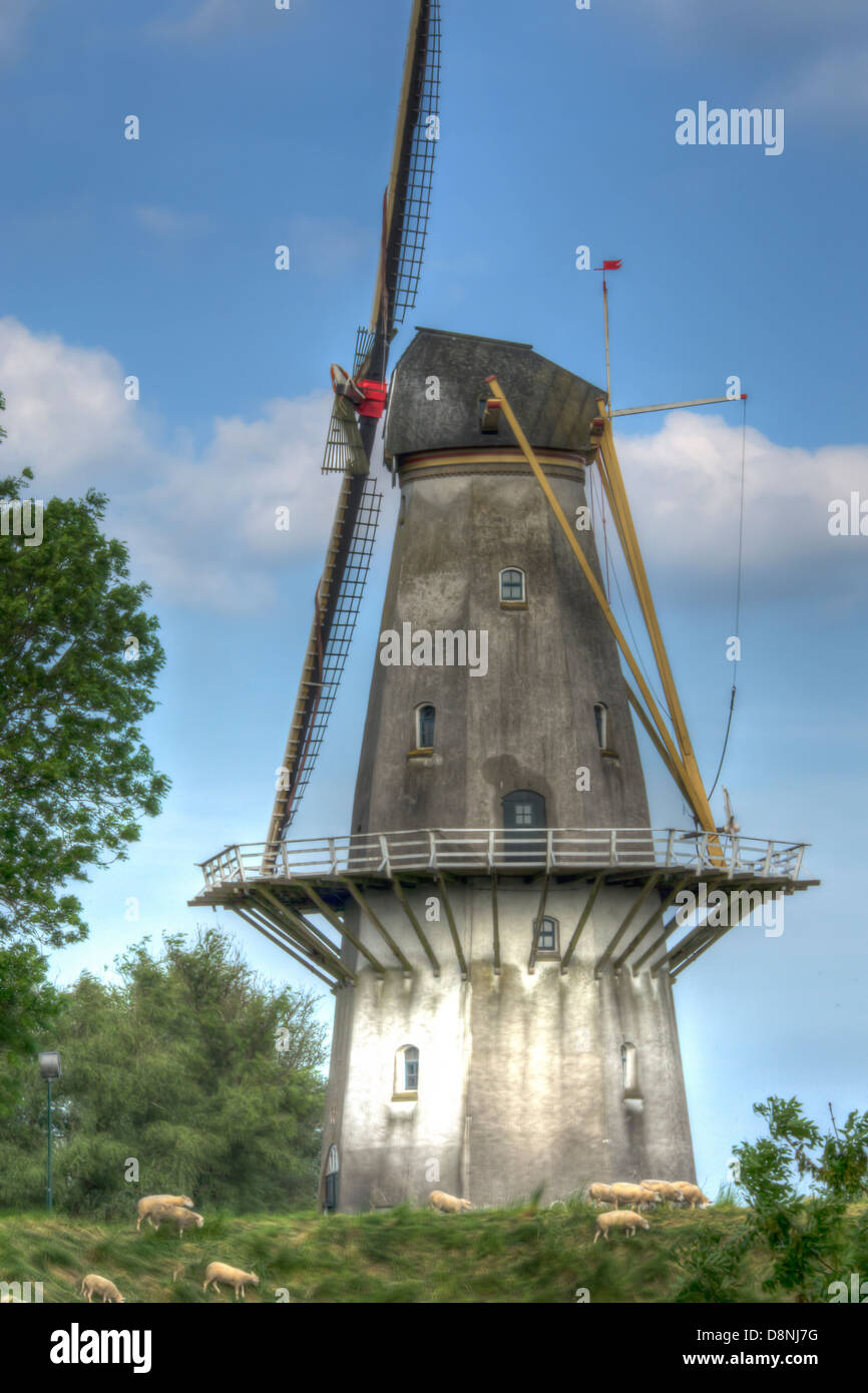 Dutch Windmill Stock Photo