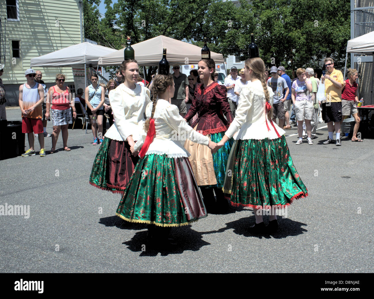 The Hungarian Festival in New Brunswick, NJ USA. Girls in traditional