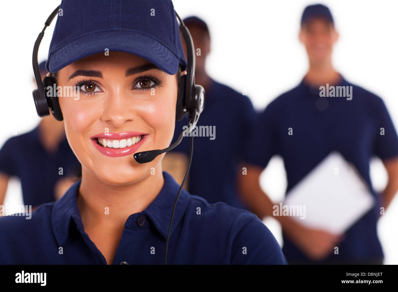professional technical support call center dispatcher and team Stock