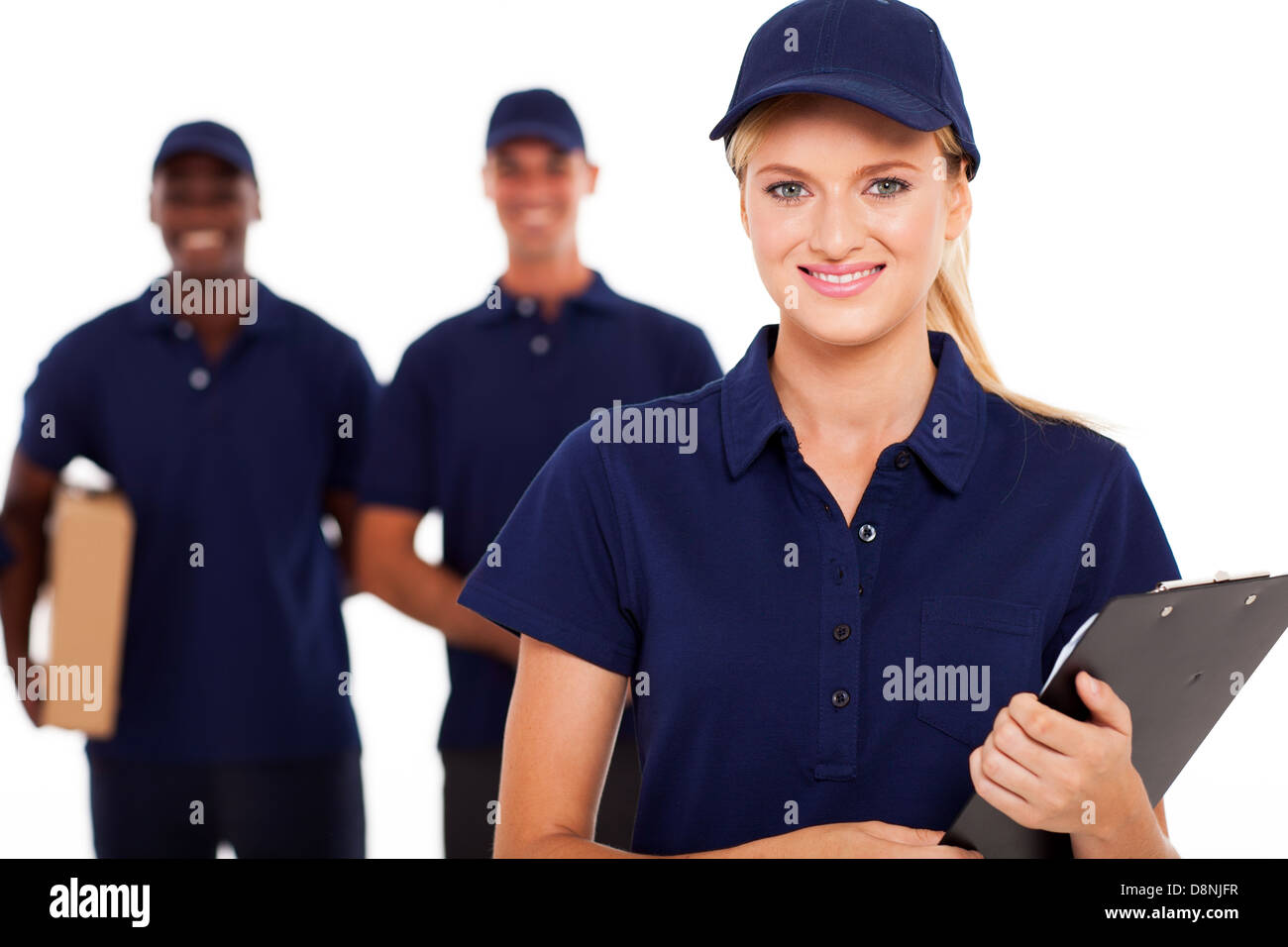 professional delivery service staff studio portrait Stock Photo