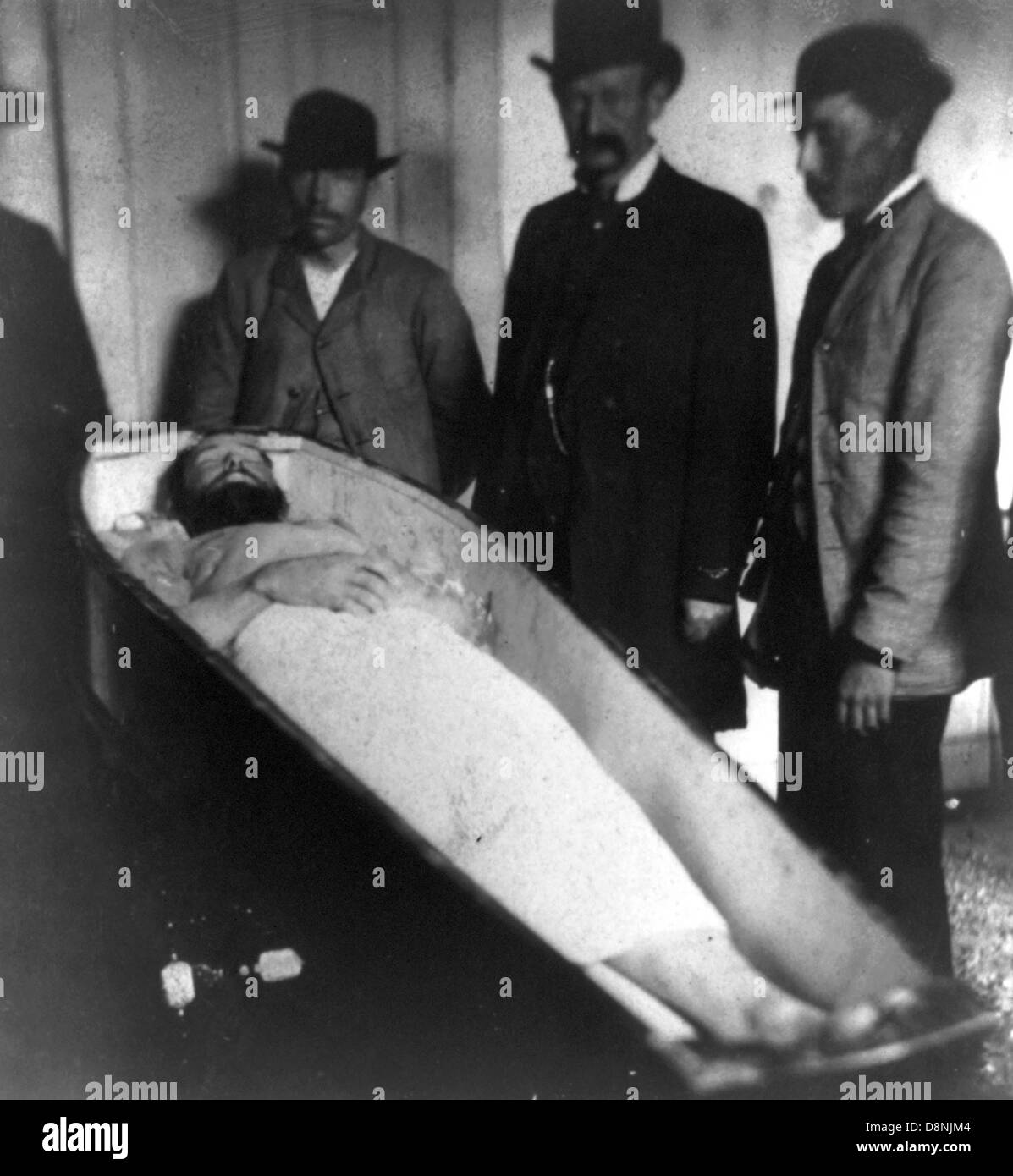 Jesse James dead in coffin Stock Photo