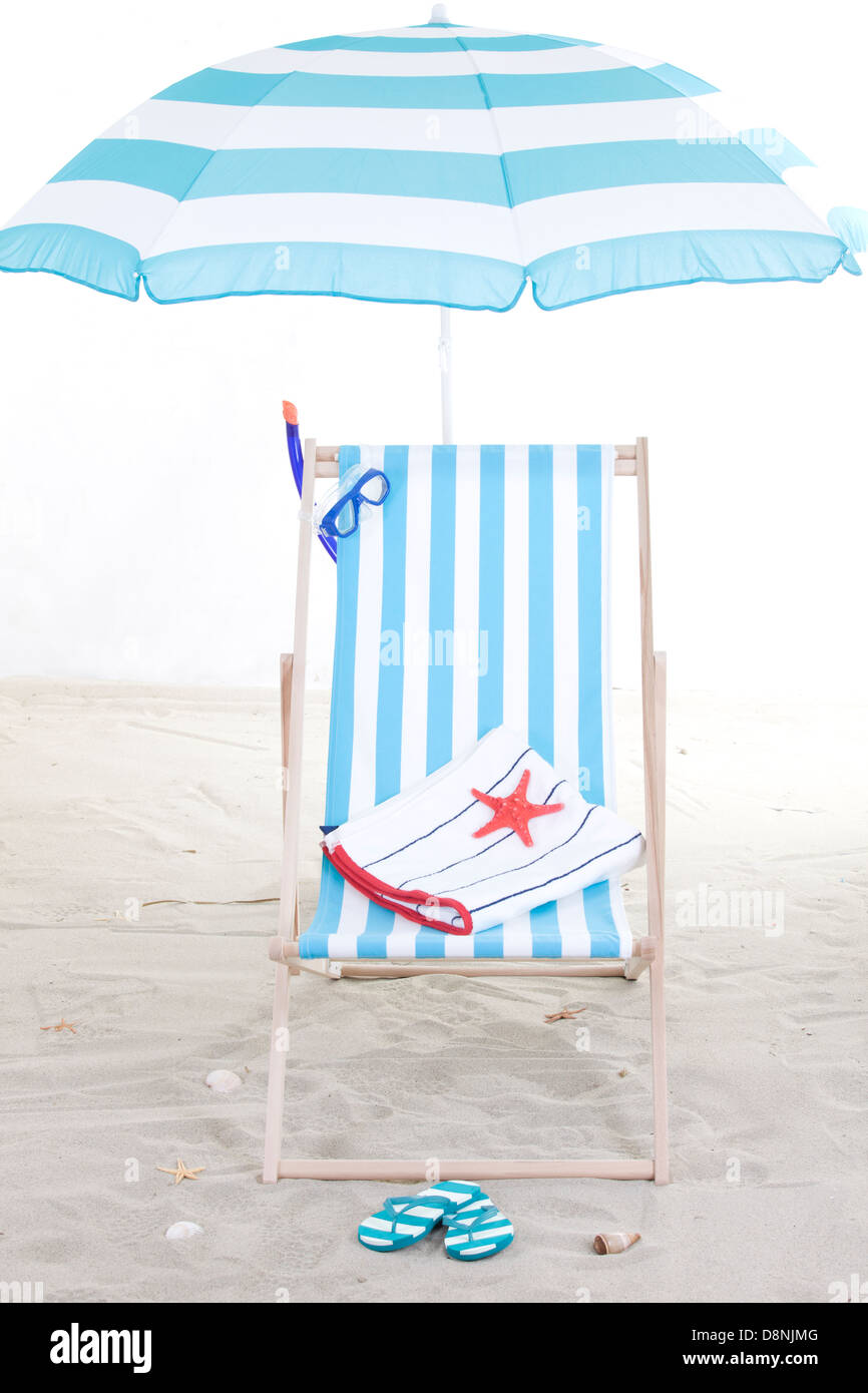 Beach chair in the sand Stock Photo Alamy