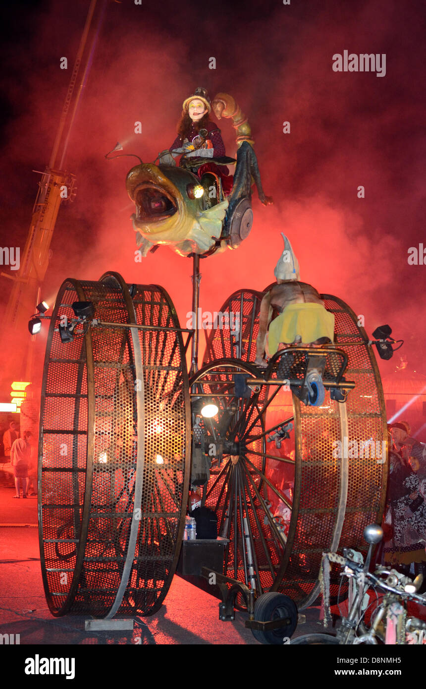 Carnival Float with Witch in Scorpion-Fish. Aix-en-Provence Marseille European City of Culture 2013 La Rotonde Concerto Céleste Show by Transe Express Theatre Company Aix-en-Provence Provence France Credit:  Chris Hellier/Alamy Live News Stock Photo