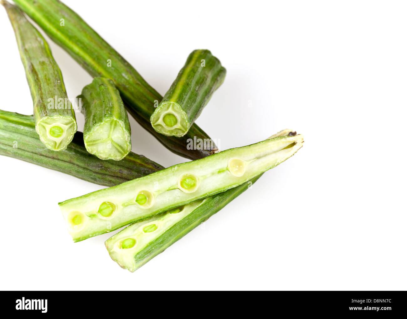 Drumstick Vegetable or Moringa Stock Photo