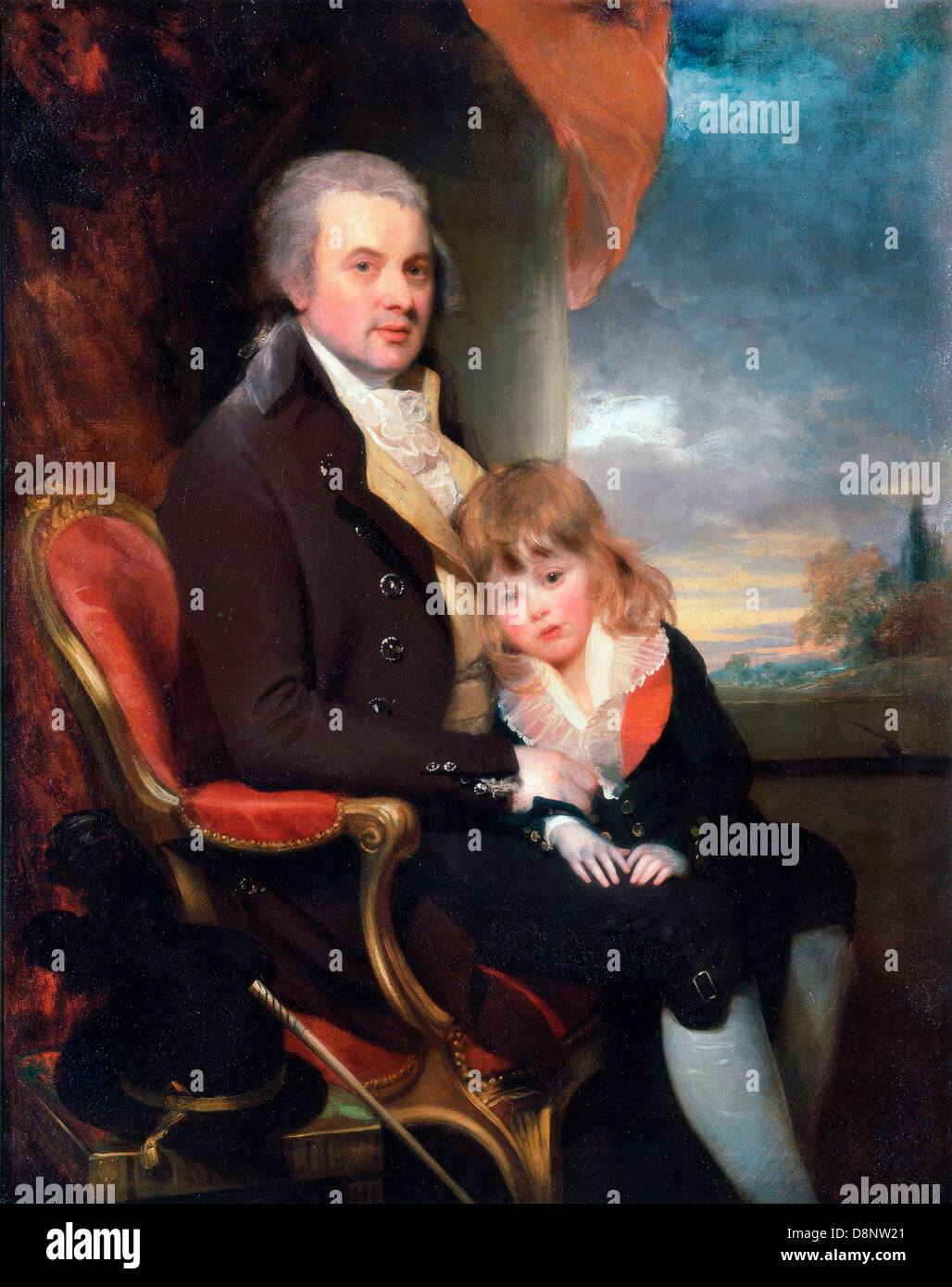 Sir William Beechey, Edward George Lind and His Son, Montague. Circa 1800. Oil on canvas. Yale Center for British Art, New Haven Stock Photo