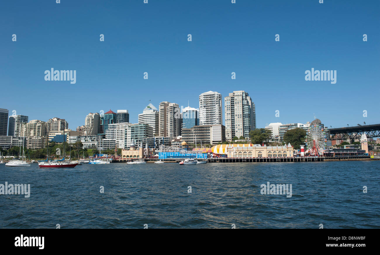 Luna Park in Sydney viewed from a harbour ferry Stock Photo Alamy