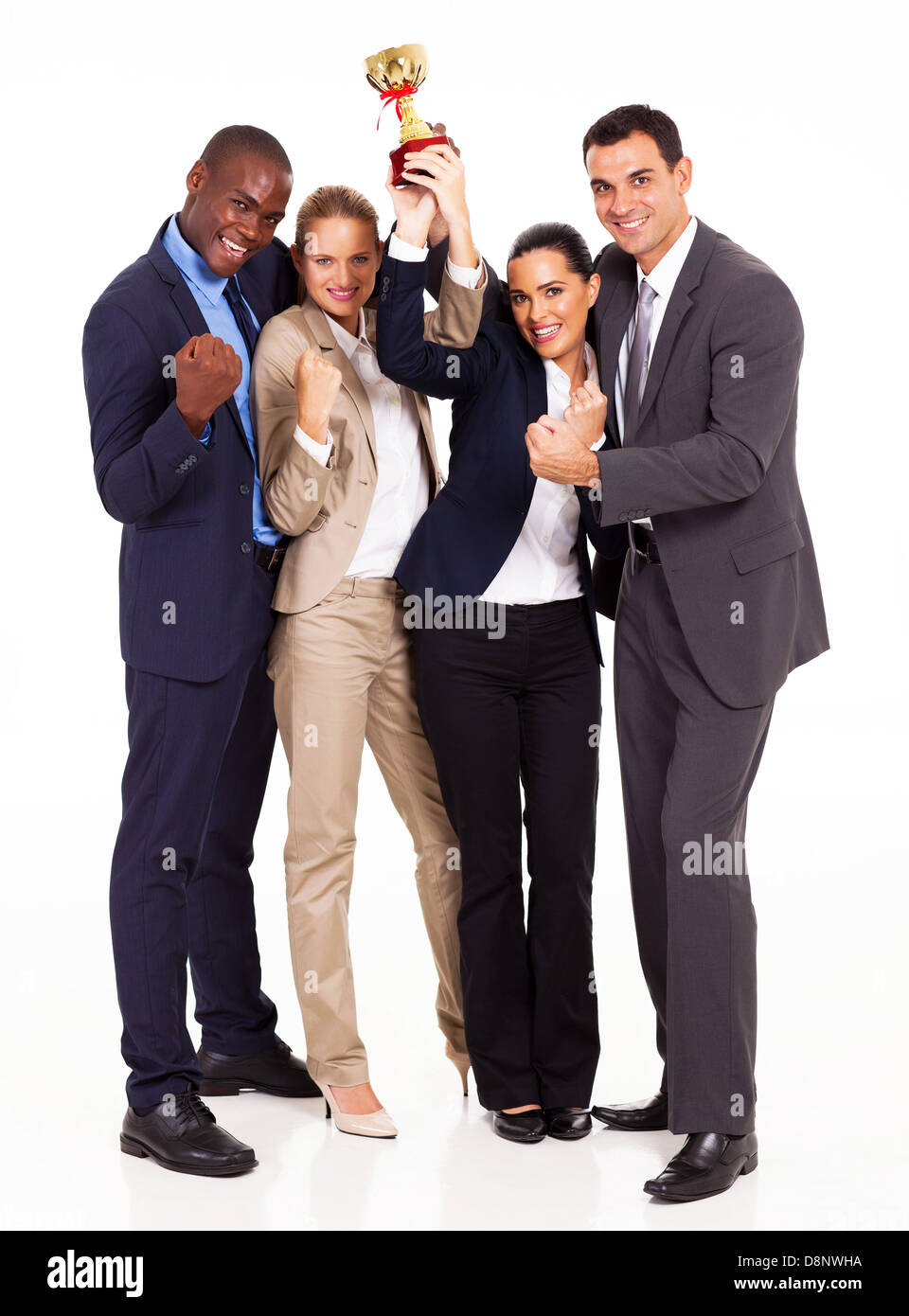 happy young business team winning a competition Stock Photo