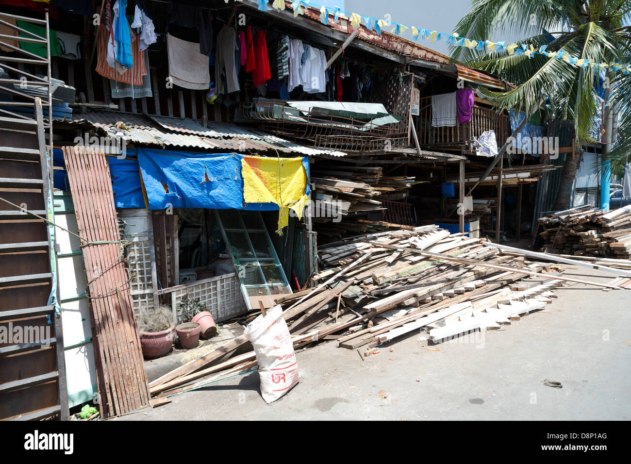 Junk Shop for used Construction Material in Manila, Philippines Stock