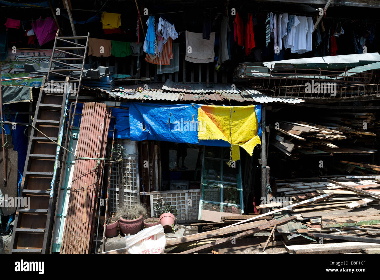 Junk Shop for used Construction Material in Manila, Philippines Stock