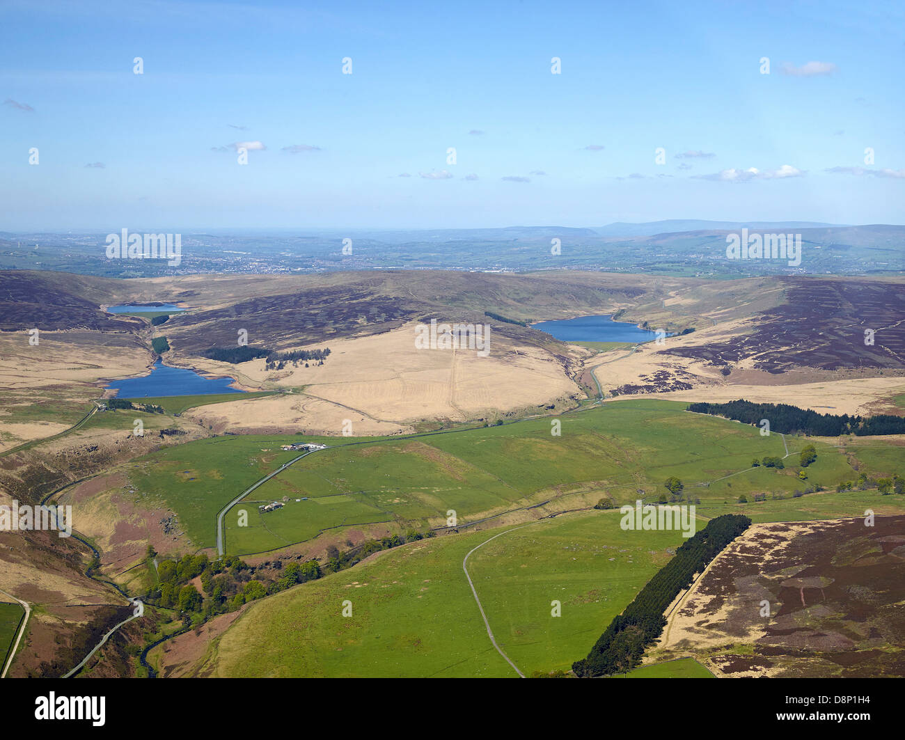 Reservoirs in the pennine hills north of Bolton, Lancashire, Northern England Stock Photo