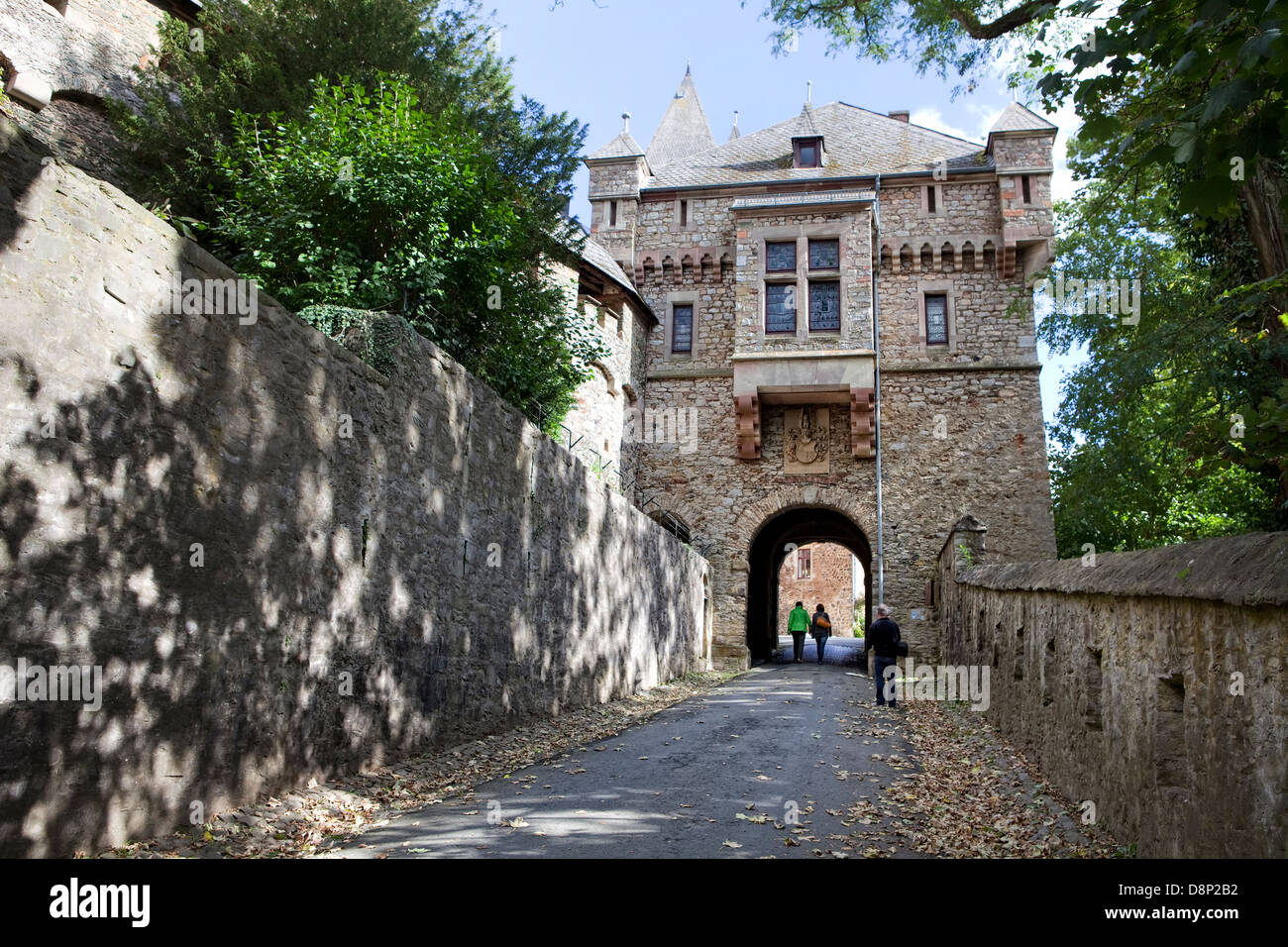 Entrance to Schloss Braunfels Castle, Braunfels, Hesse, Germany, Europe Stock Photo