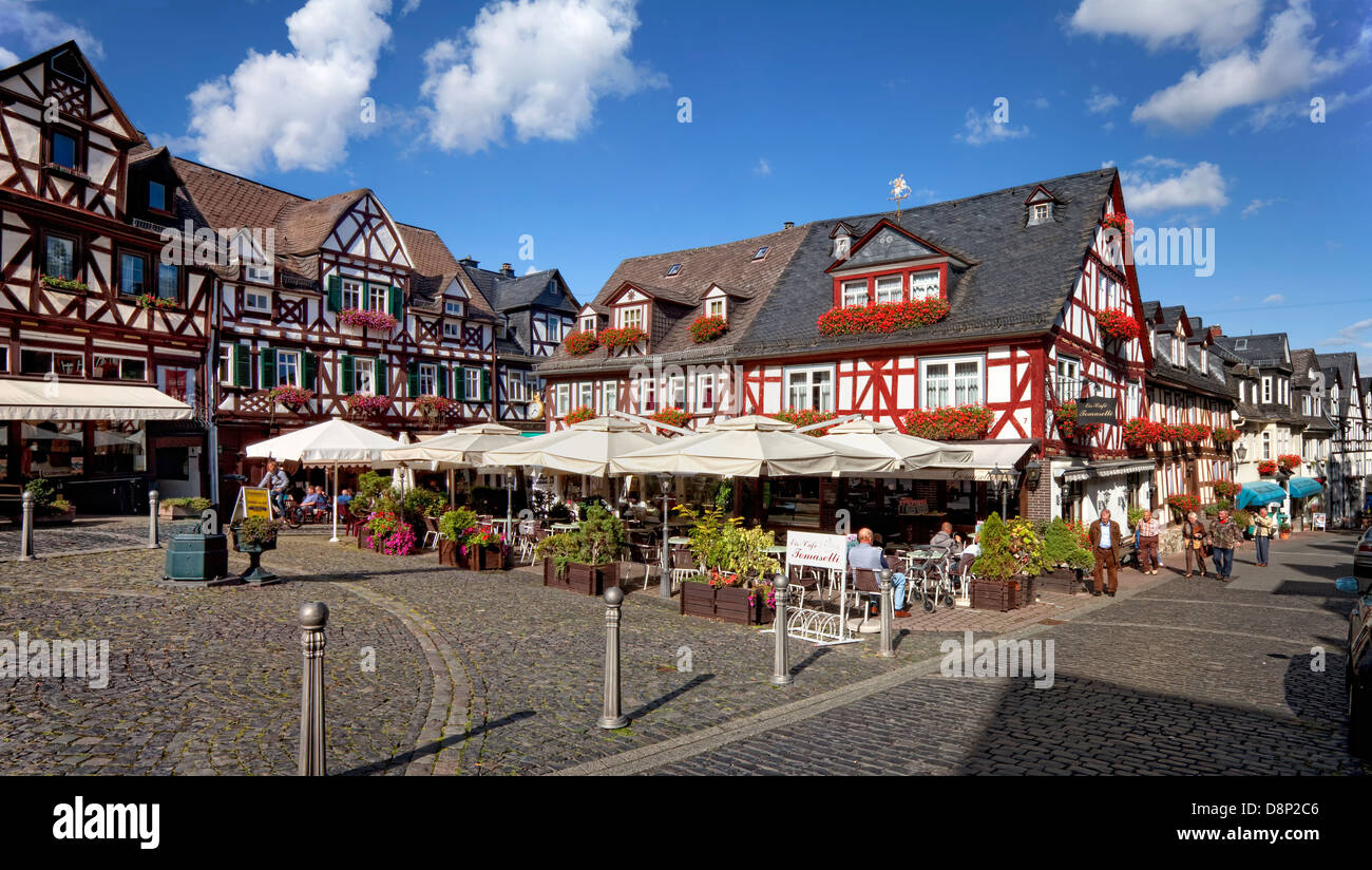 Historic town center of Braunfels, Lahn Valley, Lahn-Dill-Kreis district, Hesse, Germany, Europe Stock Photo