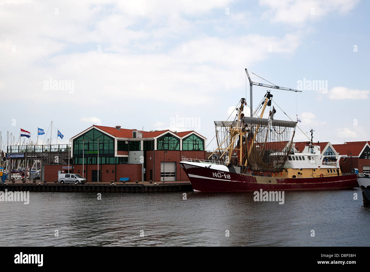Fishing boat in the harbor of the fishing village Urk, Flevoland, The Netherlands Stock Photo