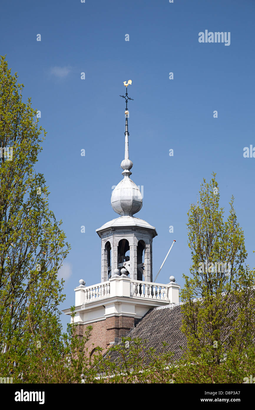 Tower of historic "Church at sea", rebuilt in 1786, Urk, Flevoland, The Netherlands Stock Photo