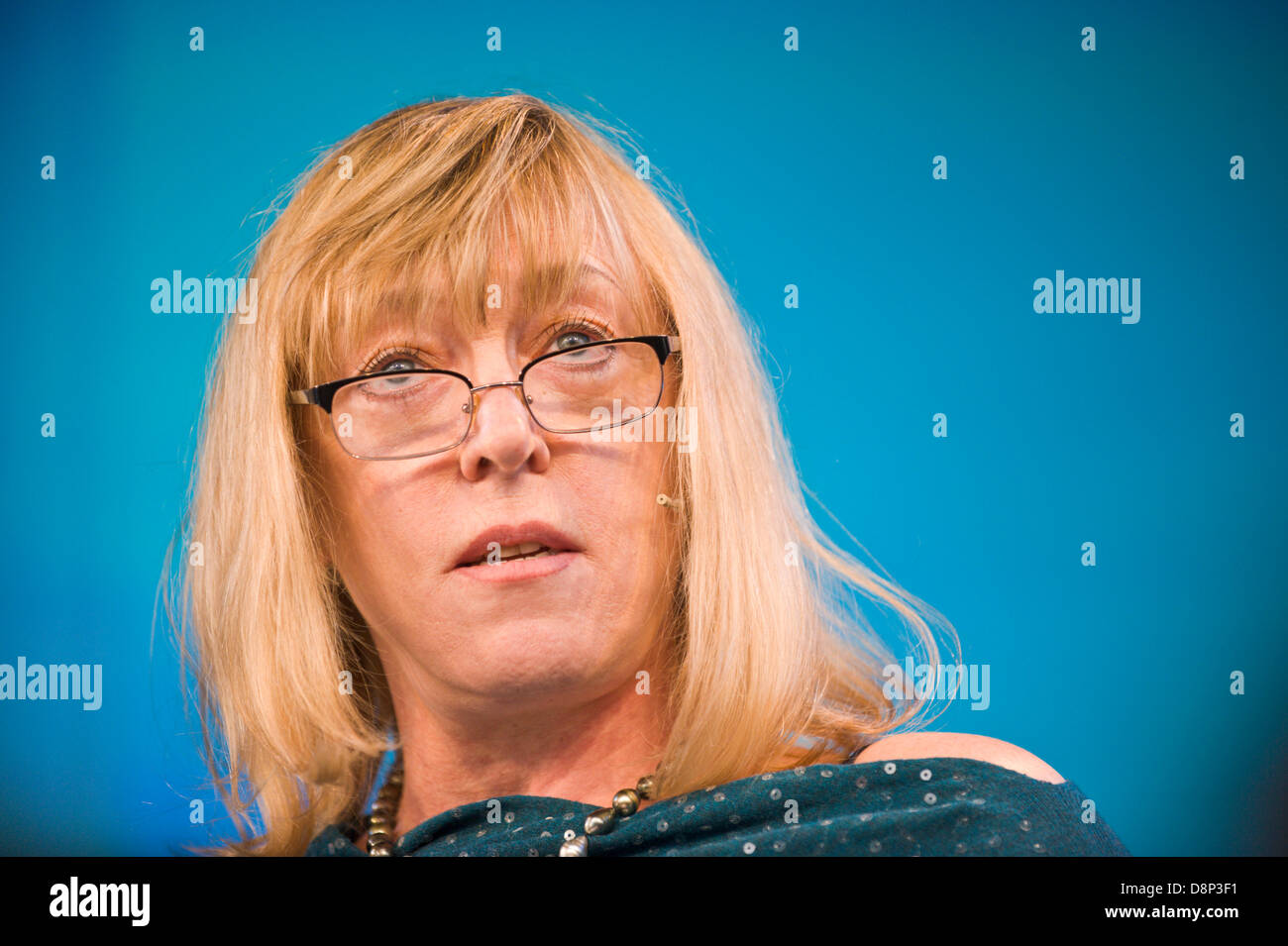 Jody Williams landmine campaigner and Nobel Prize winner speaking about her work and new memoir at Hay Festival 2013 Stock Photo