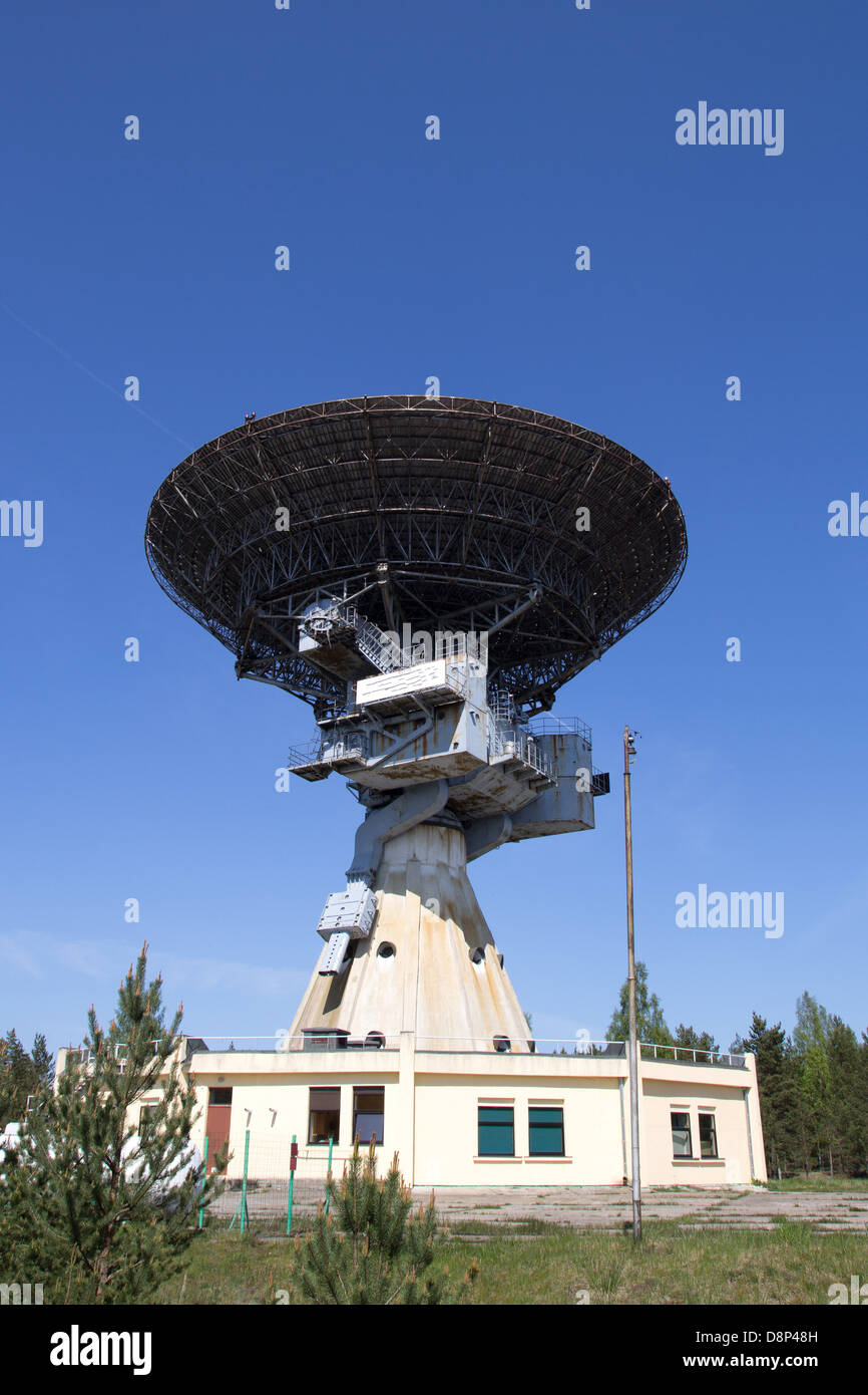 old Soviet military space spying radio telescope Stock Photo
