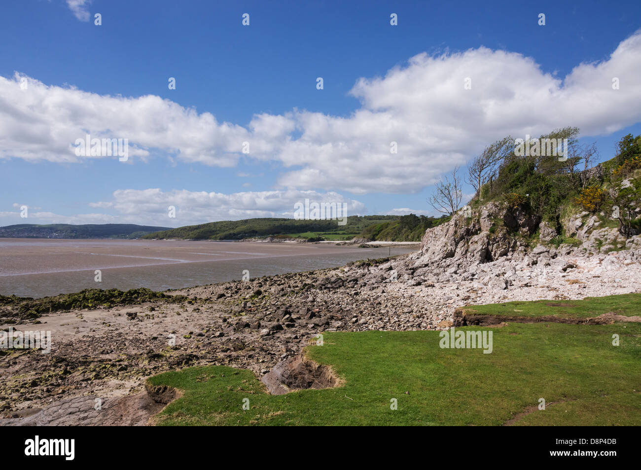 The coast at Silverdale, Lancashire. This is the north end or Morecambe Bay close to the estuary