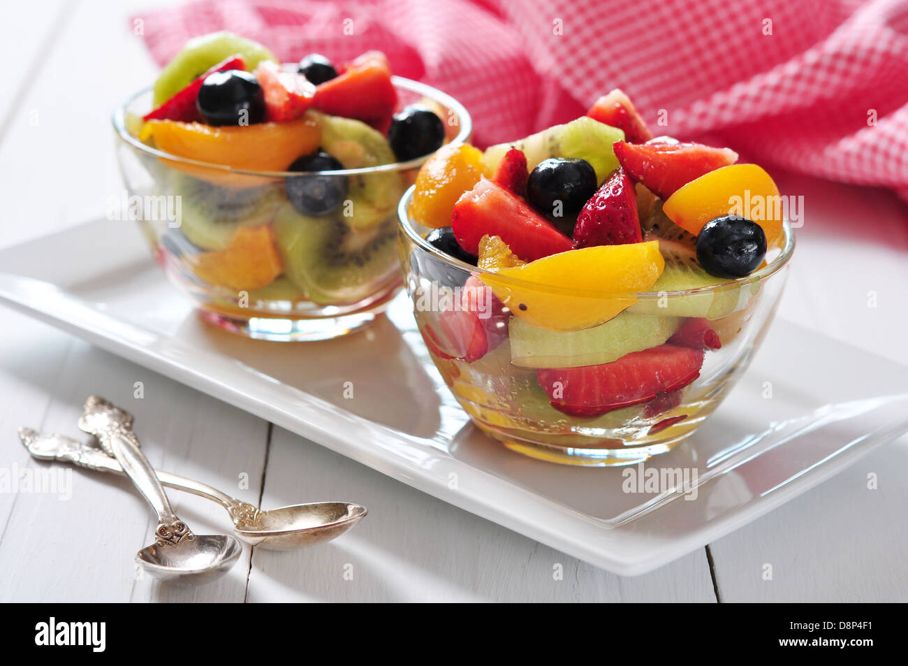 Fresh fruit salad with strawberry, kiwi and blueberry Stock Photo Alamy