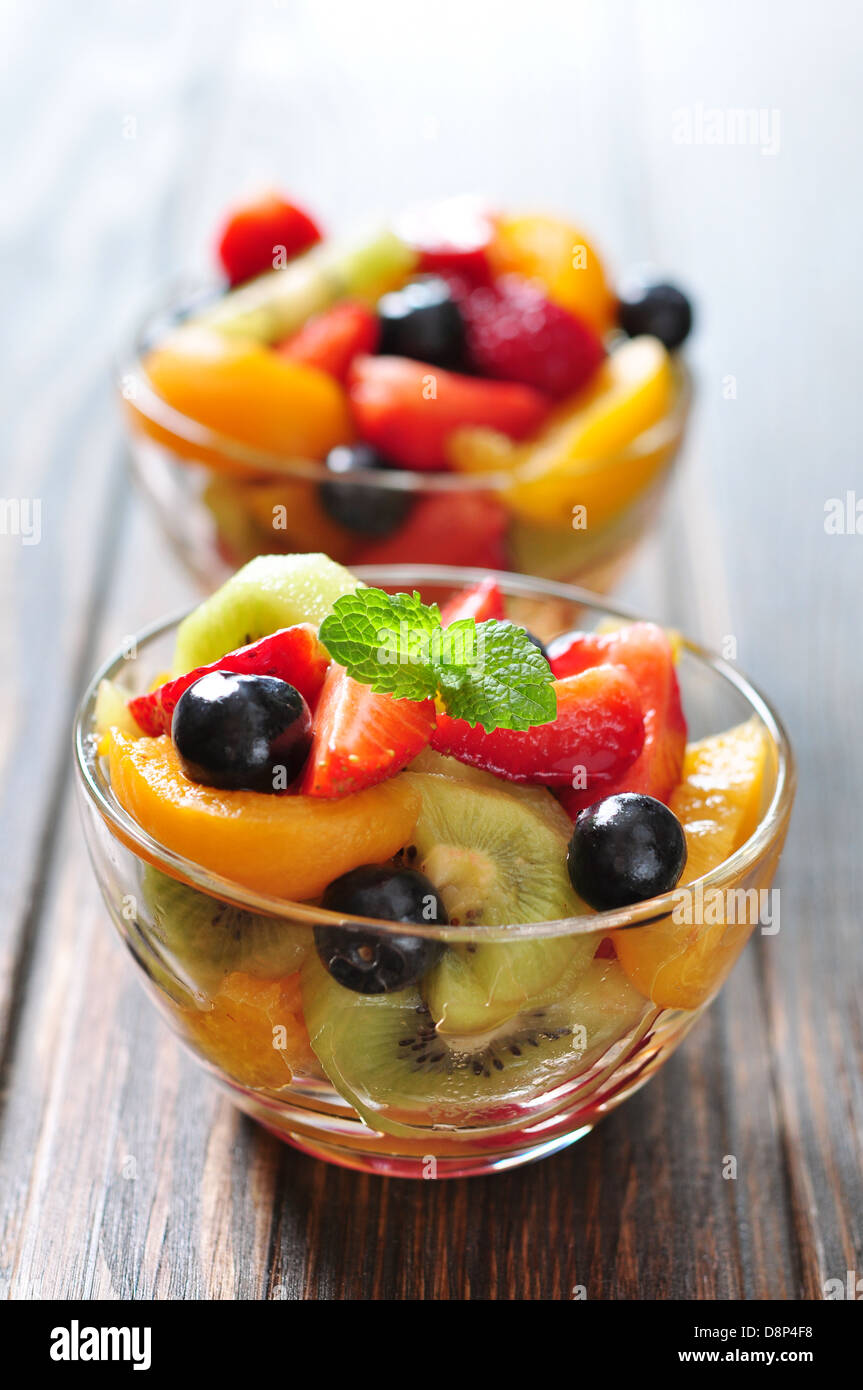Fresh fruit salad with strawberry, kiwi and blueberry Stock Photo Alamy