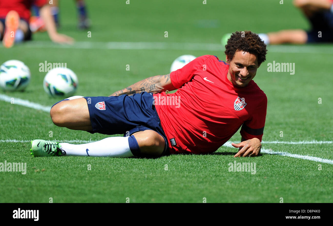 Jermaine Jones practices during the final training of German national soccer team in Robert F. Kennedy Memorial Staion in Washingtonm USA, 01 June 2013. Tryout match between Germany and USA takes place on 02 June 2013. Photo: Thomas Eisenhuth Stock Photo