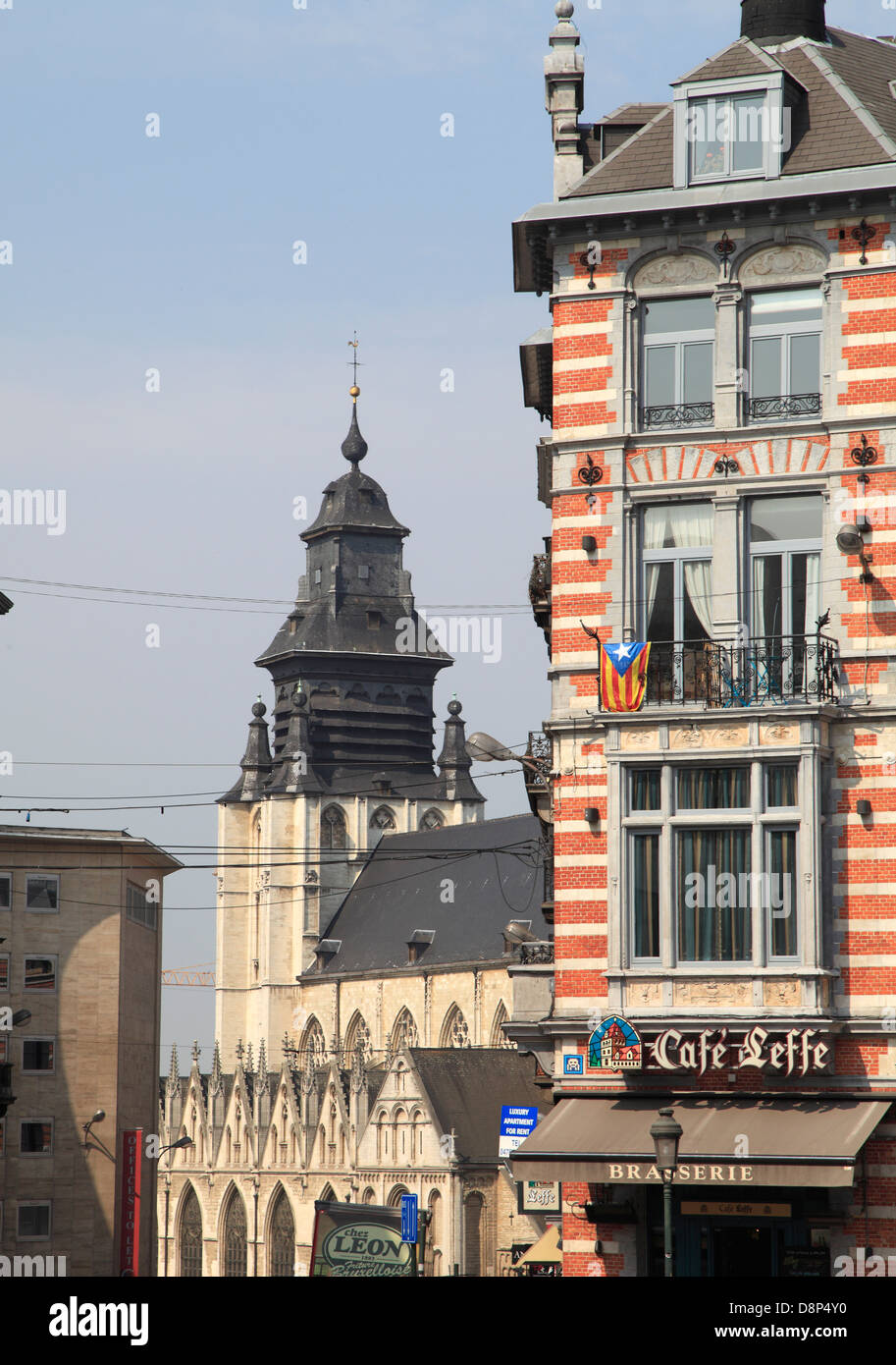 Belgium; Brussels; Notre-Dame de la Chapelle, Church, Place du Grand Sablon, Stock Photo