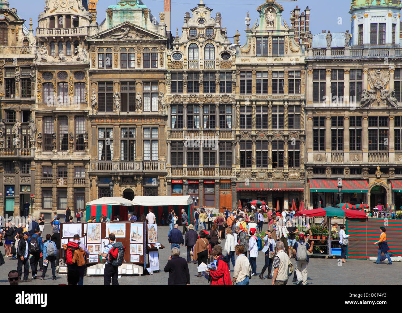 Belgium; Brussels; Grand-Place, people, Stock Photo