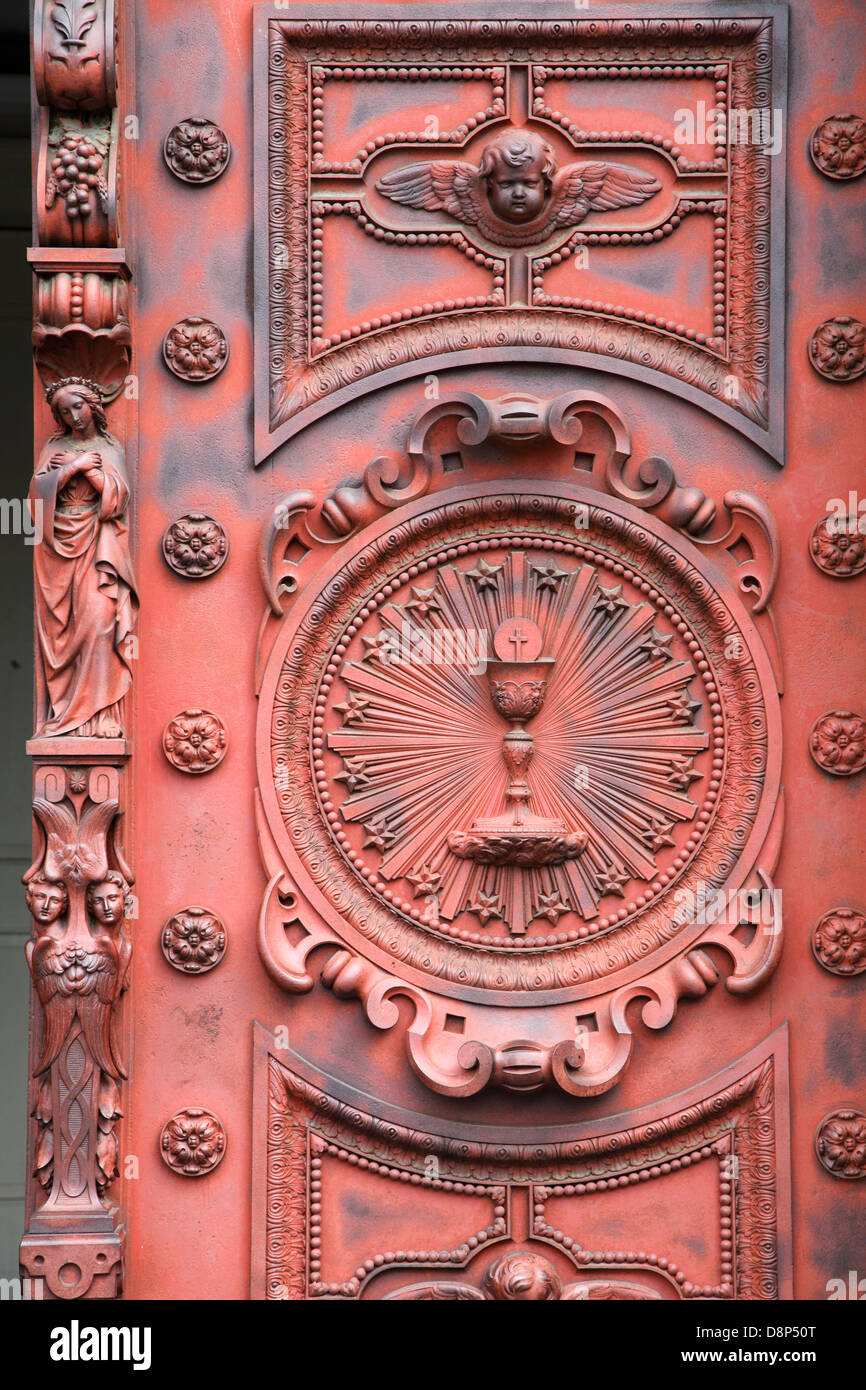 Belgium; Brussels; St-Jean Baptiste au Beguinage, church, door, Stock Photo