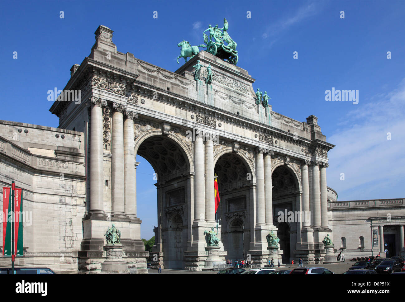 Belgium; Brussels; Parc du Cinquantenaire, arch, museum, Stock Photo