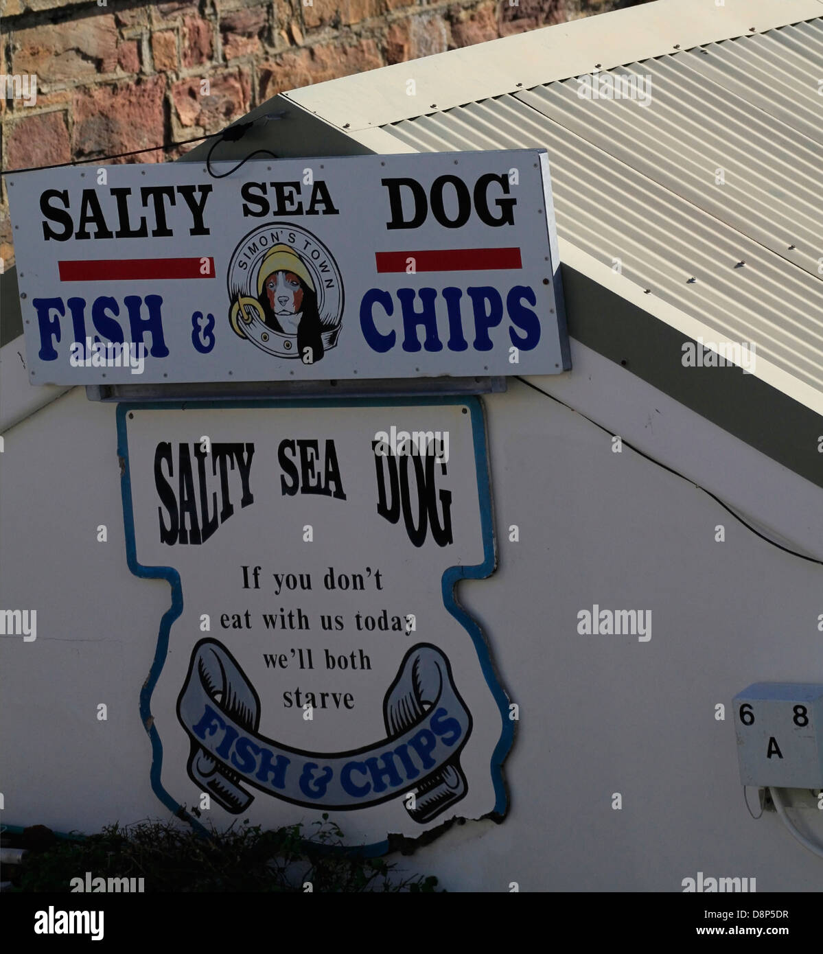 The Salty Sea Dog restaurant in Simon's Town, near Cape Town Stock
