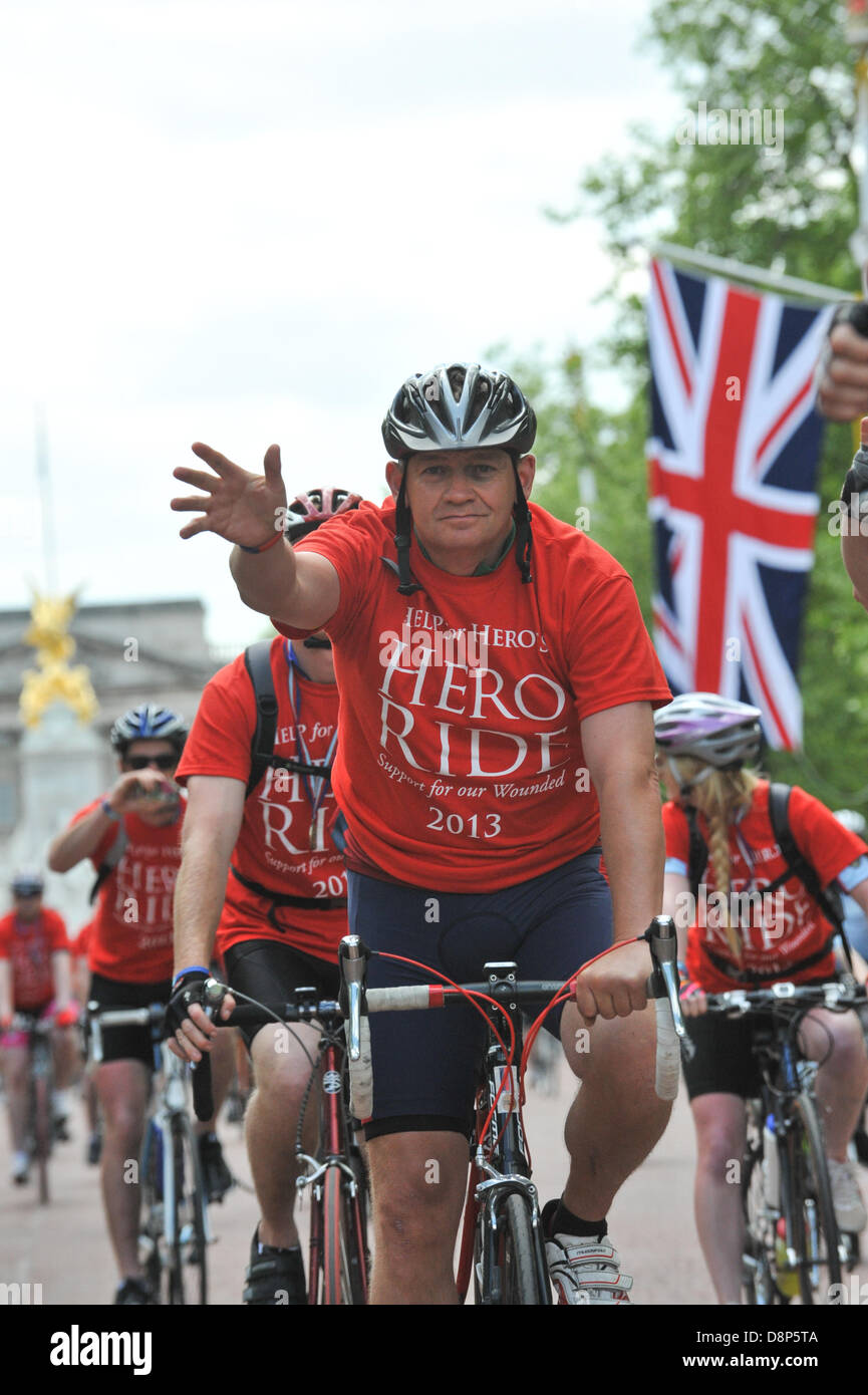 The Mall, London, UK. 2nd June 2013. The riders of the Help for Heroes ...