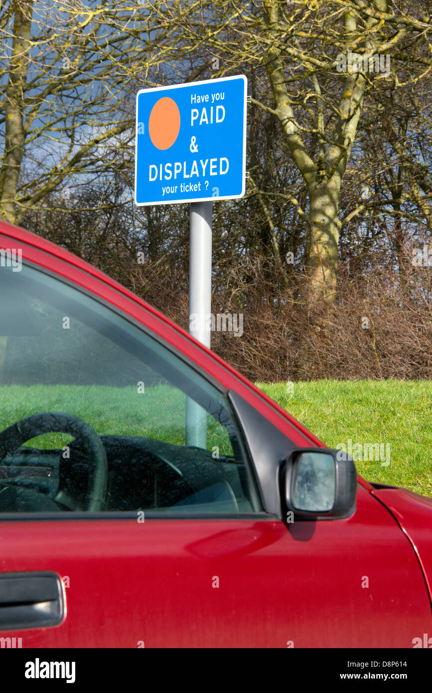 Pay and Display Sign Stock Photo