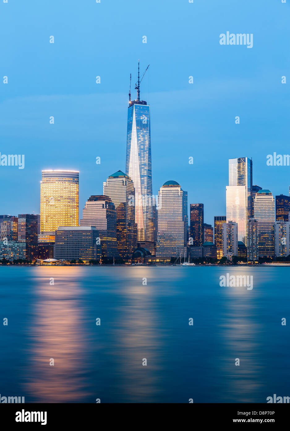Skyline of Lower Manhattan in New York City taken from Exchange Place ...