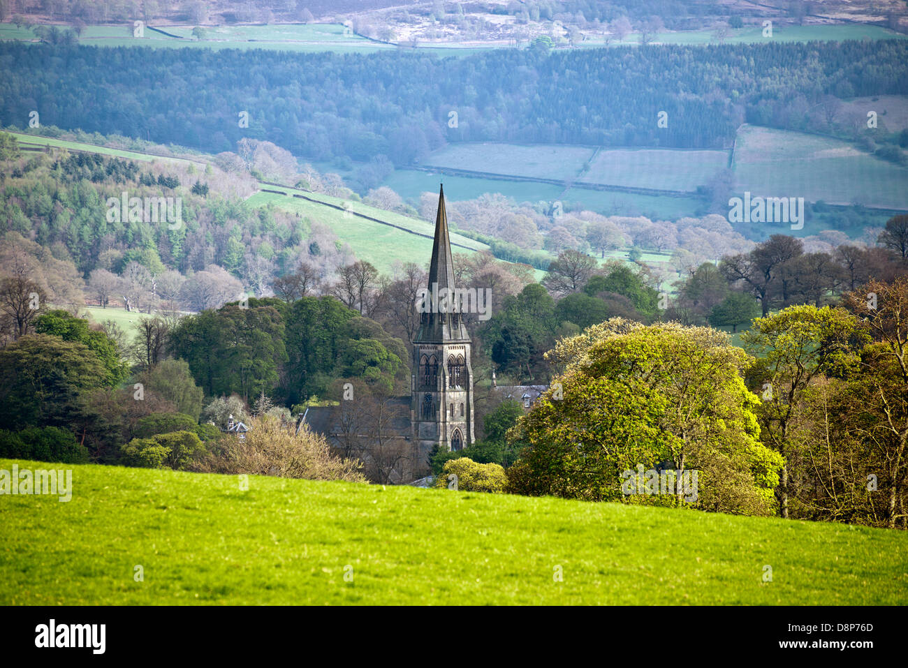 Edensor Church, Edensor, Derbyshire Stock Photo Alamy