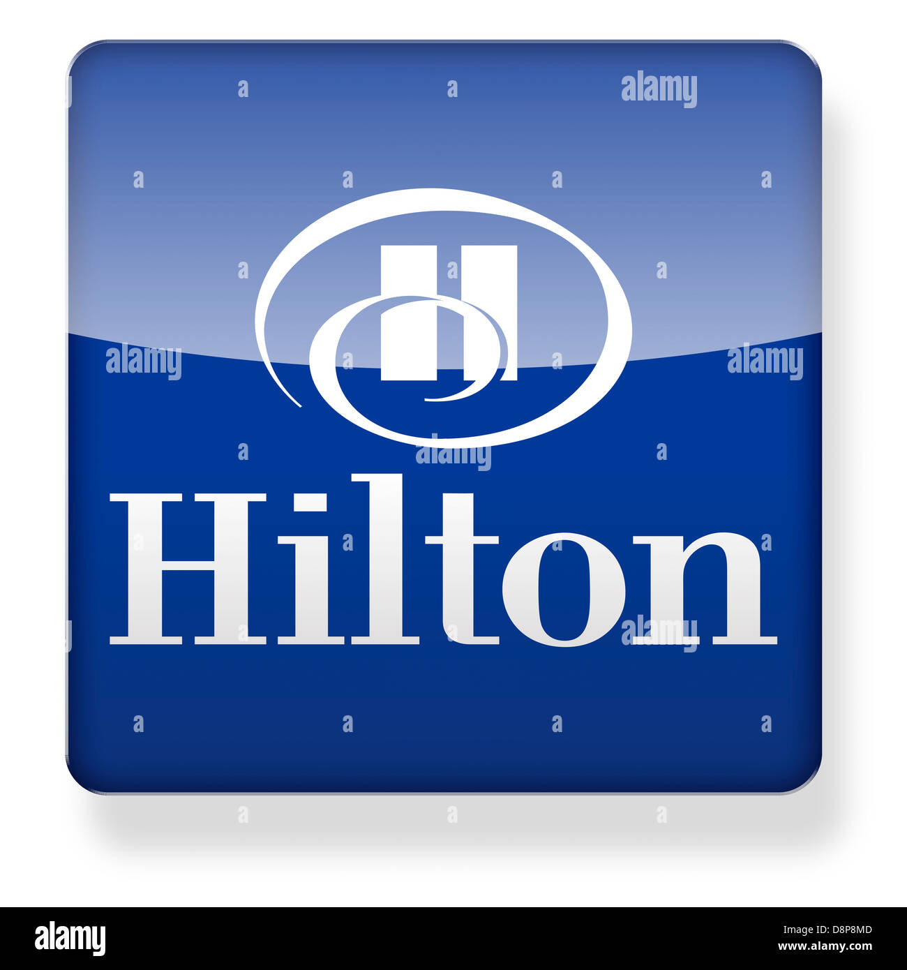 Hilton hotels logo as an app icon. Clipping path included. Stock Photo