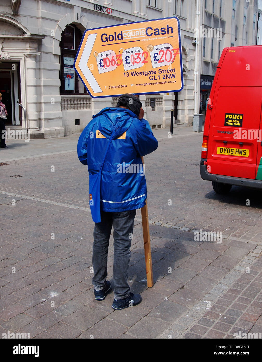 Placard Billboard for Gold Bought for Cash Stock Photo
