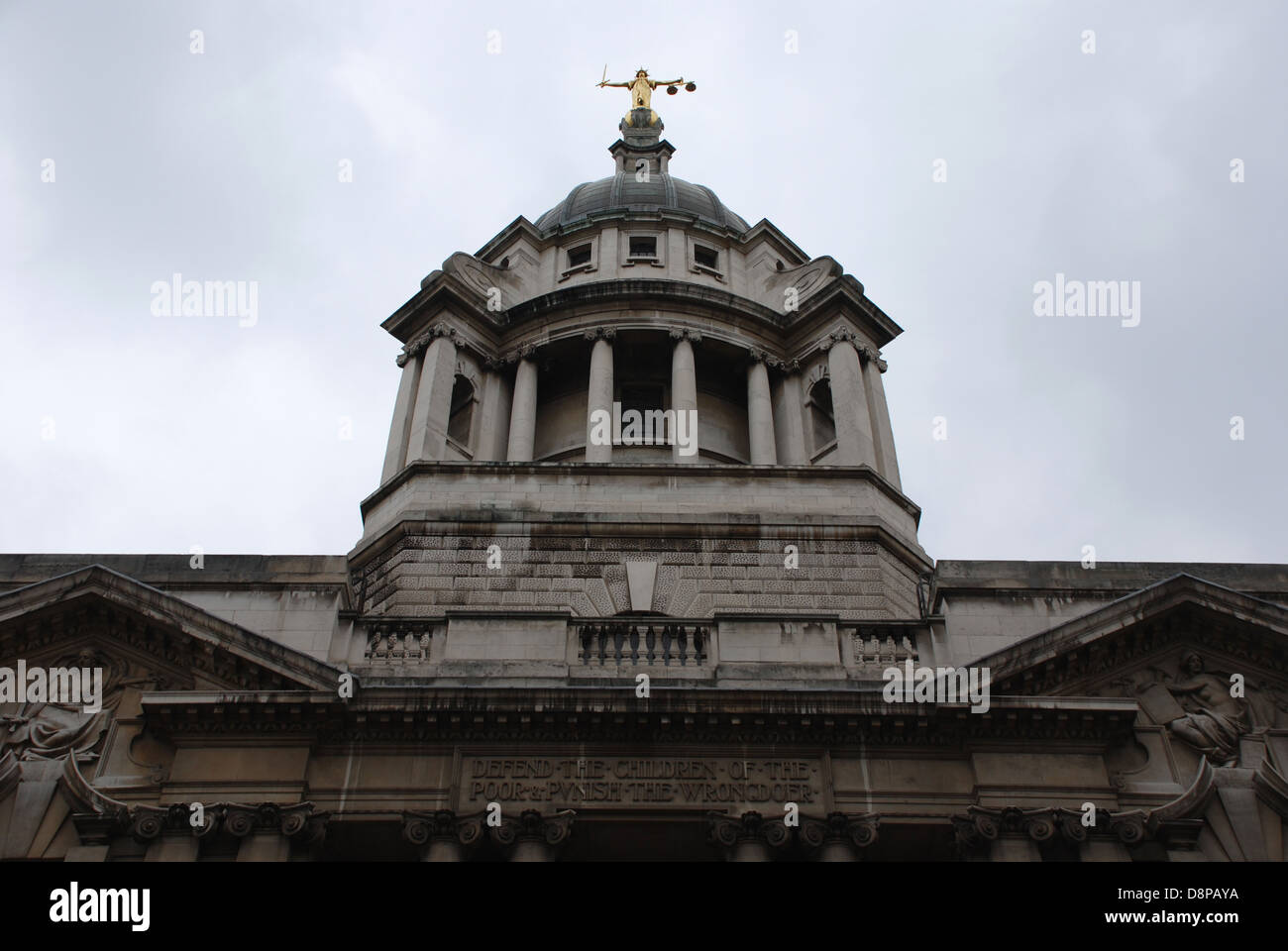 Old Bailey roof and statue scales of justice London Stock Photo Alamy