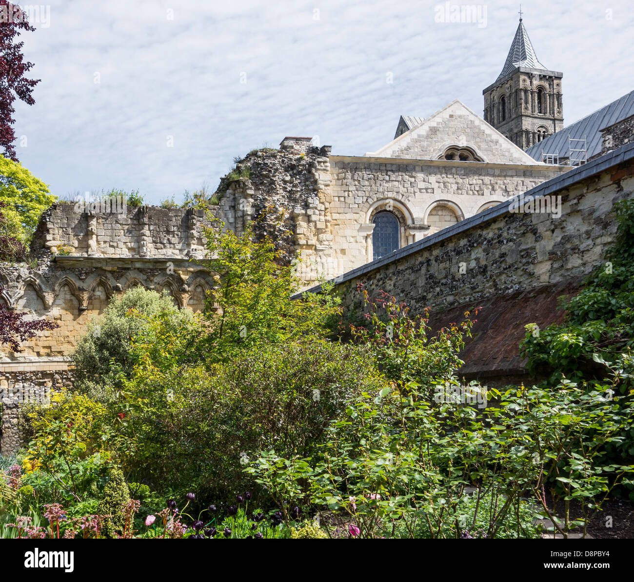 Medieval Ruins The Precincts Canterbury Cathedral Kent England Stock 