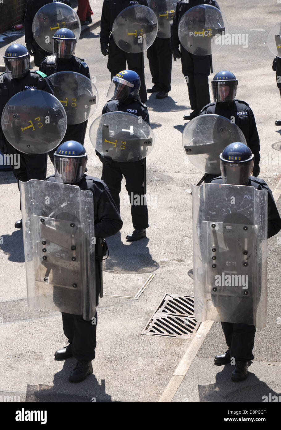 Hampshire, England, June 2013. Police undertake training against petrol ...