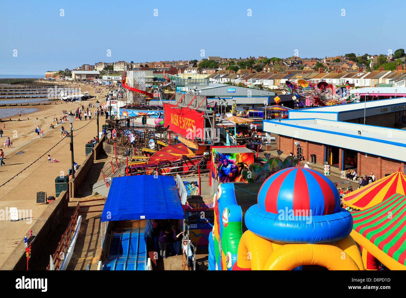 Hunstanton, Norfolk, Funfair, Beach, Town, Fairground, England UK Stock