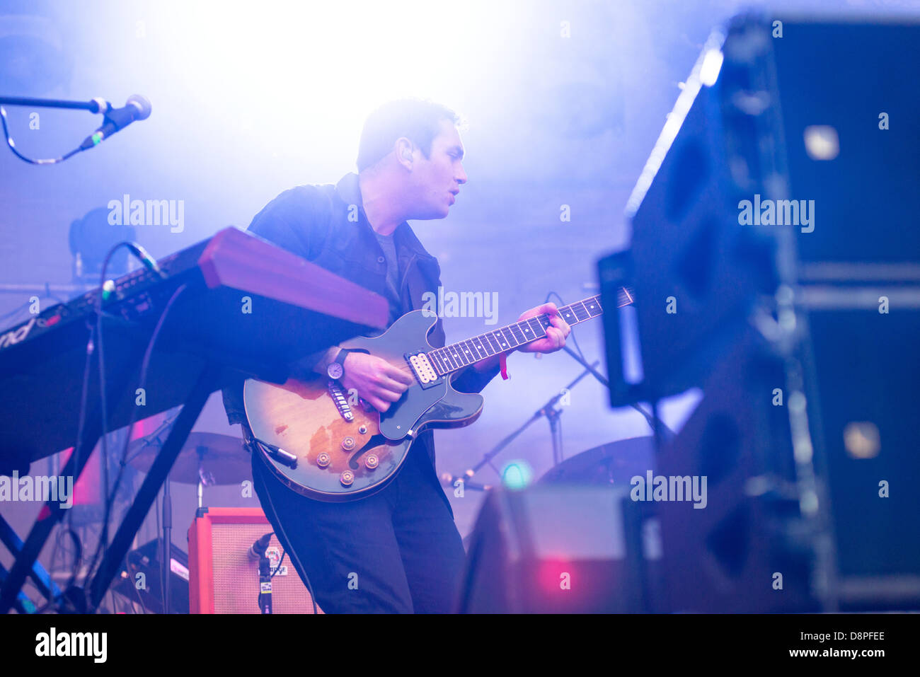 Moscow, Russia. 1st June 2013.Owen Clarke (Hot Chip) playing on Moscow Ahmad Tea Music Festival. Moscow, 1 June, 2013 Credit:  Alyaksandr Stzhalkouski/Alamy Live News Stock Photo